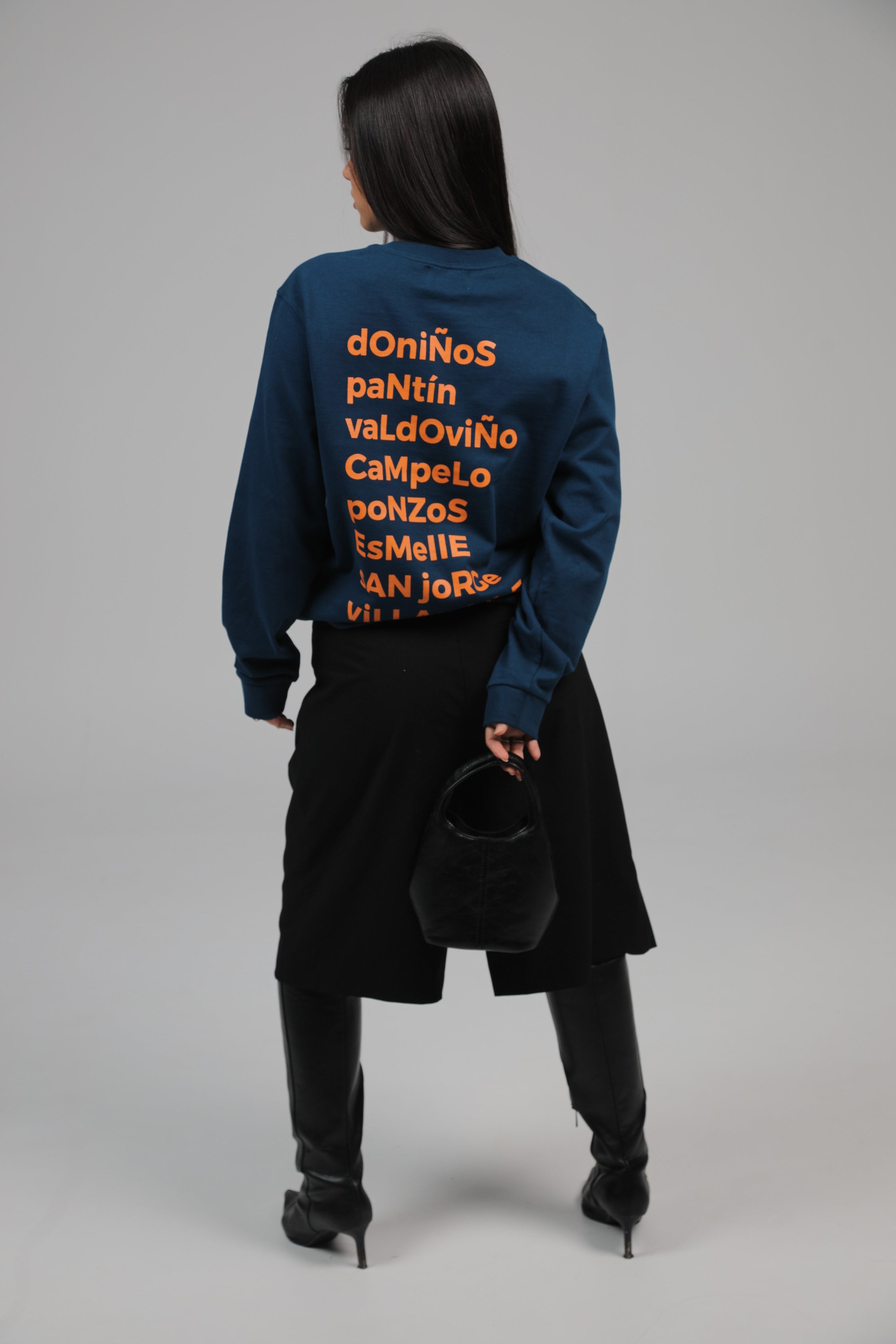 SUDADERA FERROL AZUL/NARANJA